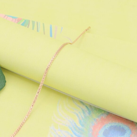 "Minimal Chain Rose Gold Bracelet in High Polish Finish, XPBL1085 - Picture 5 of 13